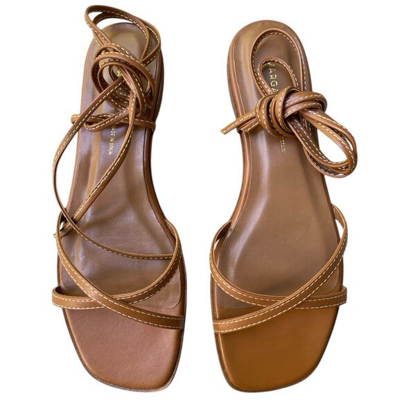 Margaux The Wrap Sandals EU 38.5 US 8.5 Brown Nappa Leather Tie Lace Up Neutral - Picture 4 of 13